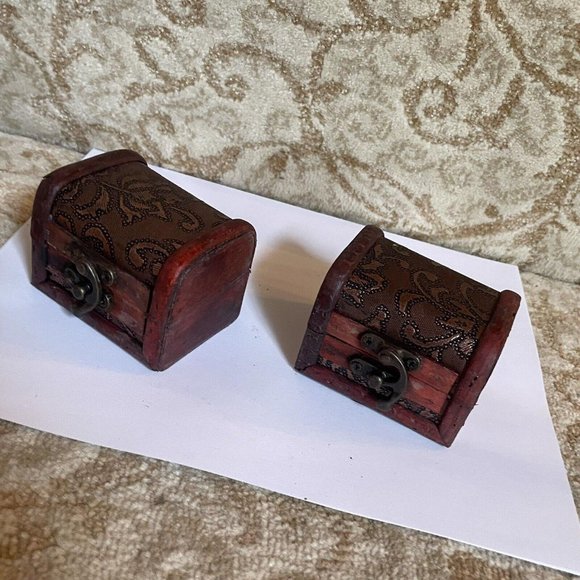 Handmade Trinket Treasure Box Decorative Distressed Wood Rustic Look - Picture 10 of 12